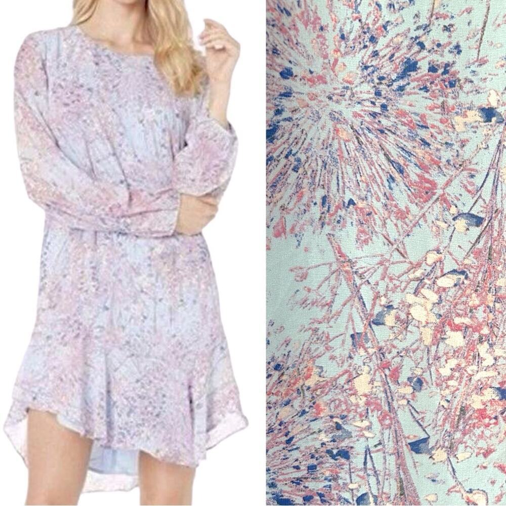 BCBGMAXAZRIA Dandelion Wish Dress Ruffle Bottom Size XS